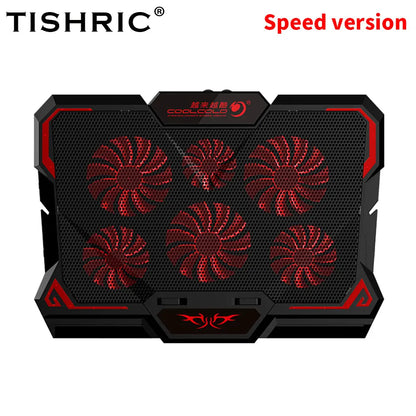 TISHRIC Laptop Cooling Pad 6 Quiet Fans Laptop Cooler Notebook High-Speed