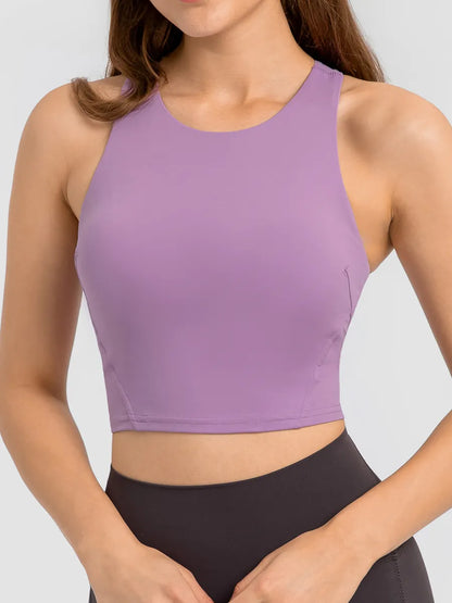 Nepoagym Women FLAME Crop Tank Top Bra High Neck Sport Top