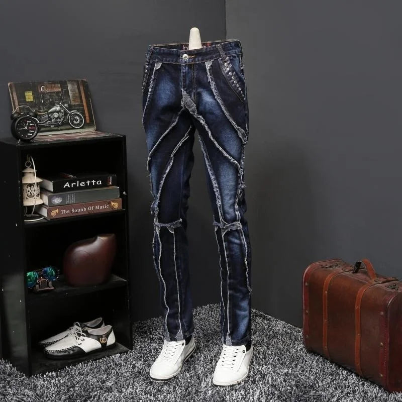 2019 Autumn Jeans Male Personality Self-Cultivation Directly Canister Long