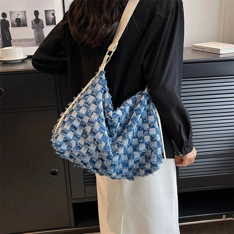 Soft Fabric Trend Big Shoulder Crossbody Bags for Women Hobo  Luxury Brand