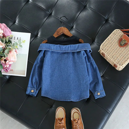 Little Girls Blouse Shirt Casual Jeans Fall Toddler Baby Girls Denim