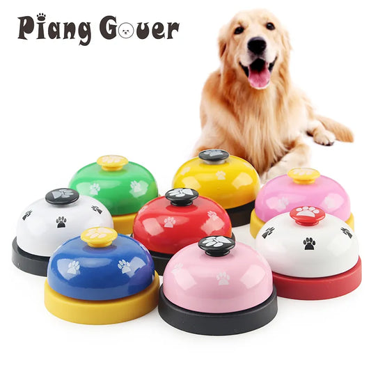 Pet Toy Training Called Dinner Small Bell Footprint Ring Dog Toys