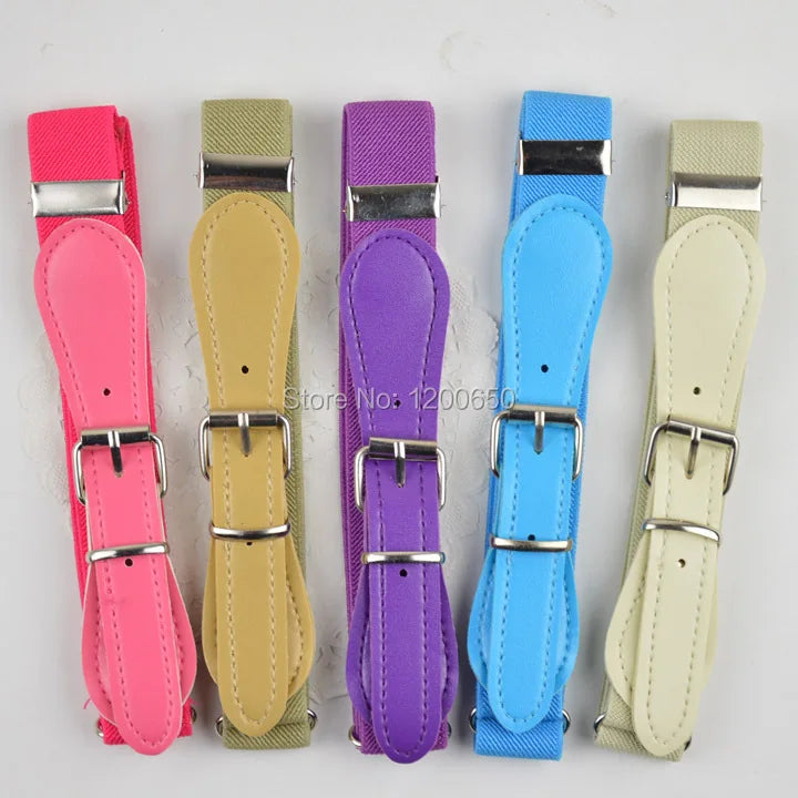 Fashion Children Candy Belt Girls/Boys Elastic Waist Belt Kids Pu Leather High