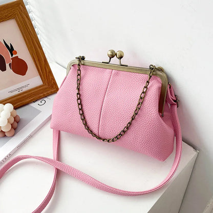 Vintage Fashion PU Leather Bag Bags Women's Handbags Purses Chain Hand Bags