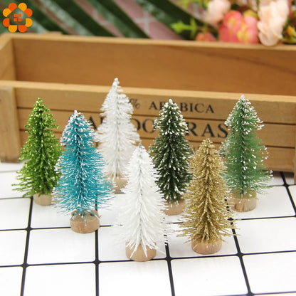 10pcs/Lot 65mm Christmas Trees Small Pine Trees Mini Trees Placed in the Desktop