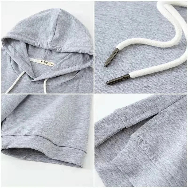 Basic Solid Color Hooded Versatile Women's Top Summer Short Sleeved