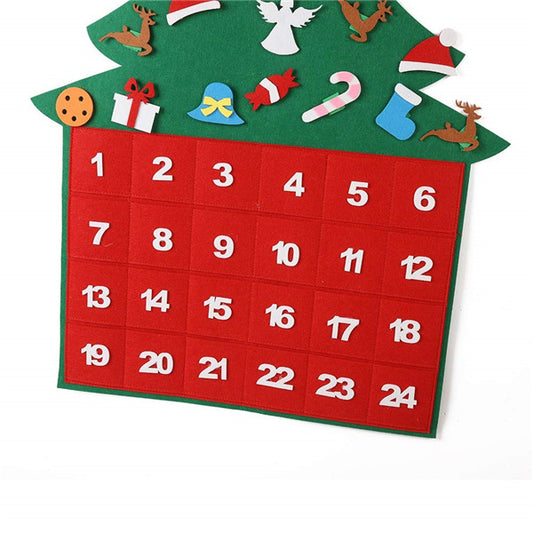 Hot Sales Christmas Gifts 24 Days Felt Christmas Hanging Advent Calendar