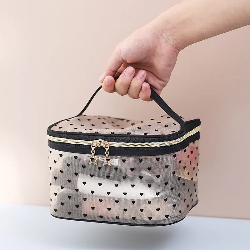 Portable Cosmetic Bag for Women Multifunctional Fine Mesh Toiletries Storage