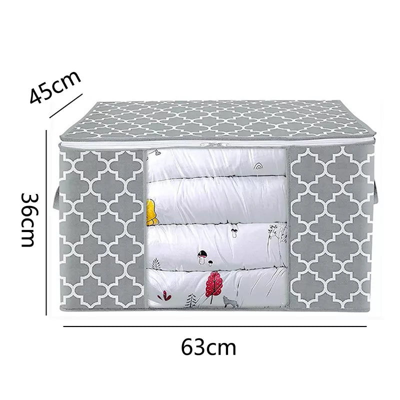 Foldable Storage Bag Quilt Storage Bags Pillow Clothes Closet Organizer