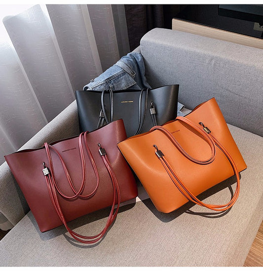 Women PU Leather Large Capacity Elegant Designer Shoulder Bag Messenger