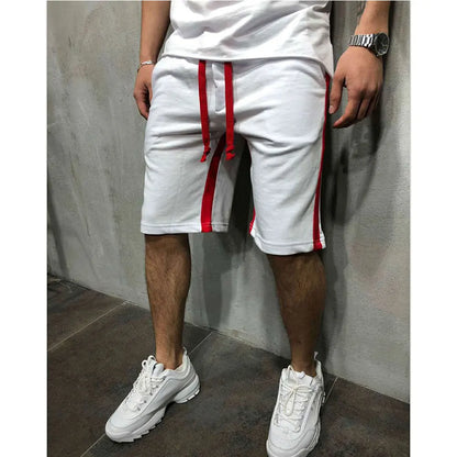 Wholesale Sport Jogger Shorts  Patchwork Stripe Side Casual Mens Shorts Half