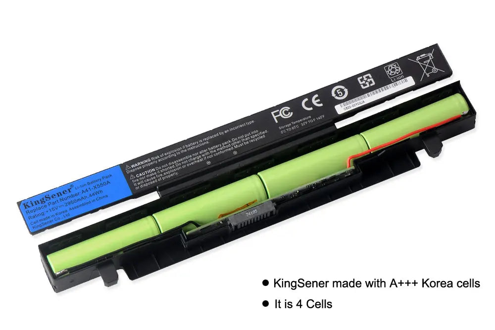 14.4V 6800mAh Korea Cell New A41-X550a Laptop Battery