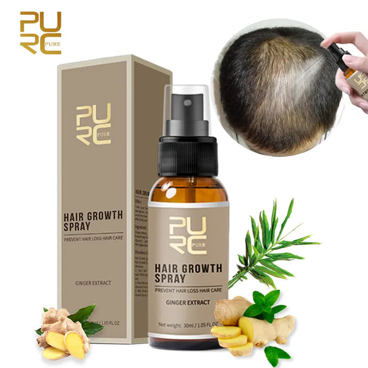PURC Ginger Hair Growth Products Fast Growing Spray Hair Loss Treatment Oil