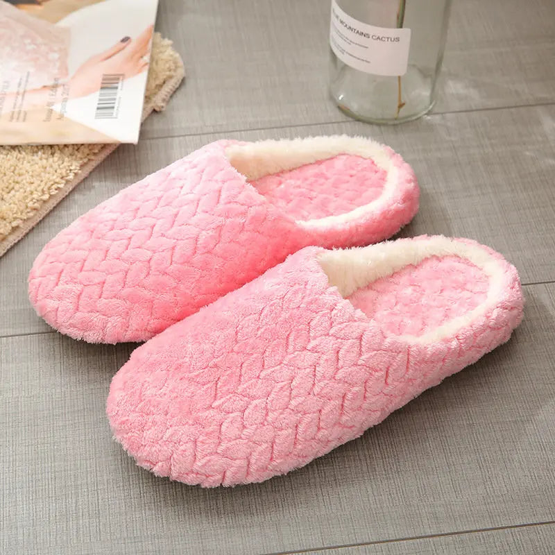 Women Indoor Slippers Warm Plush Lovers Home Slipper Anti Slip Autumn Winter