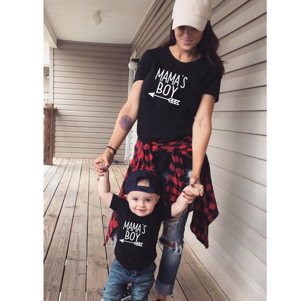 1pcs Mommy & Me Shirts Mama and Mamas Boy Mom and Son  Shirts Mama's Boy Mama