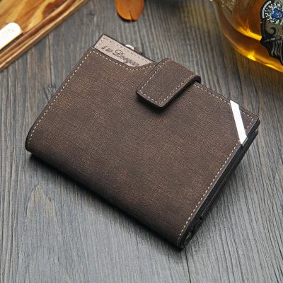 New Korean Casual Men's Wallet Short Vertical Locomotive British Casual