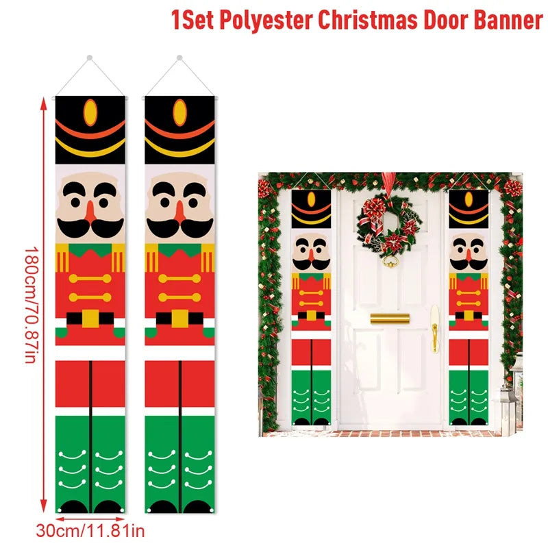 Christmas Door Decoration 2024 Merry Christmas Banner Decor for Home