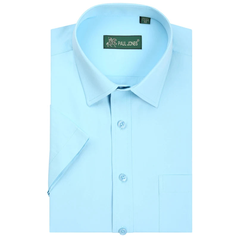 Men's Short Sleeve Shirts Men Business Formal Dress Shirts Social Shirt