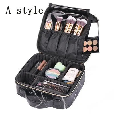 New Female Fashion Professional Makeup Suitcase for Cosmetics Case Marble