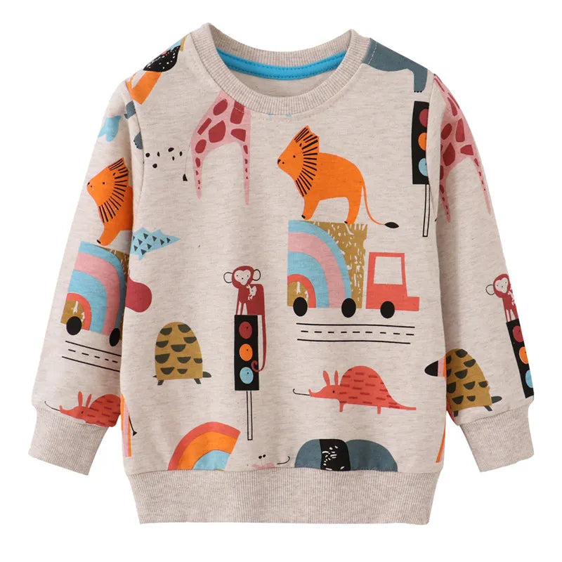 Jumping Meters New Arrival Animals Kids Sweatshirts Cartoon Boys Girls