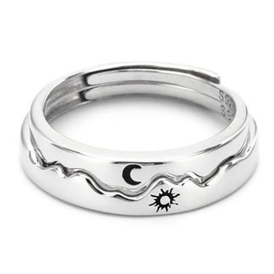 Sun Moon Couple Rings Open Adjustable Ring Eachother Lover Couple Rings