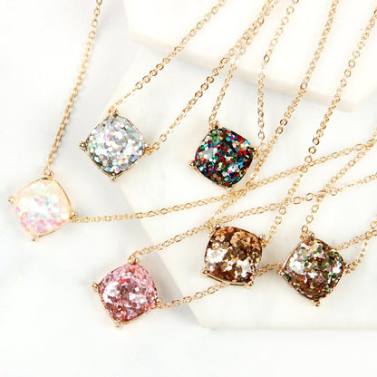 16355 - Cushion Glitter Necklace