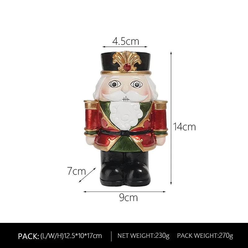 Decoration Home New Year 2025 Resin Nutcracker Candle Holder Gift