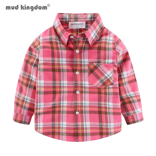 Mudkingdom Big Boy Plaid Cotton Flannel Dress Shirt for Boys Roll-Up Long