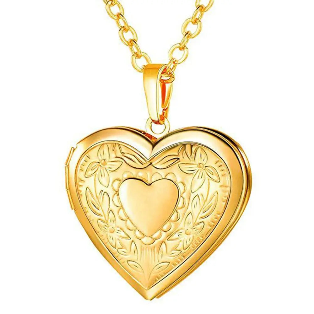 HOOH 1PC Heart Shaped Friend Photo Picture Frame Locket Pendant for Necklace