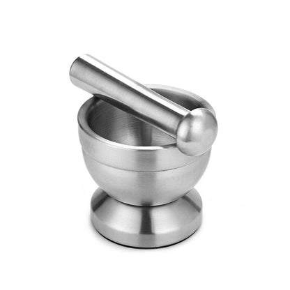 Stainless Steel Mortar Pestle Garlic Pounder Spice Mill Pharmacy Herbs Crusher