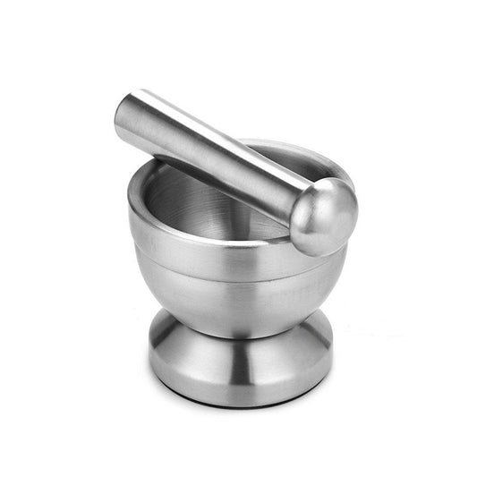 Stainless Steel Mortar Pestle Garlic Pounder Spice Mill Pharmacy Herbs Crusher