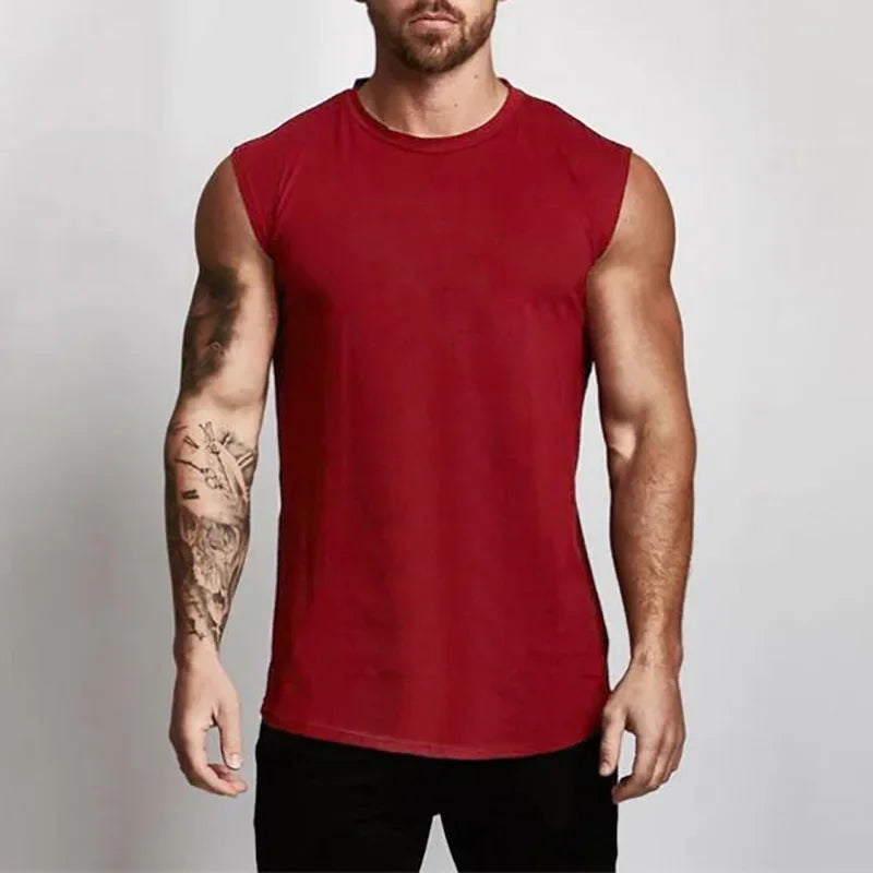 2023 Gym Workout Sleeveless Shirt Tank Top Men Bodybuilding Clothing Fitness