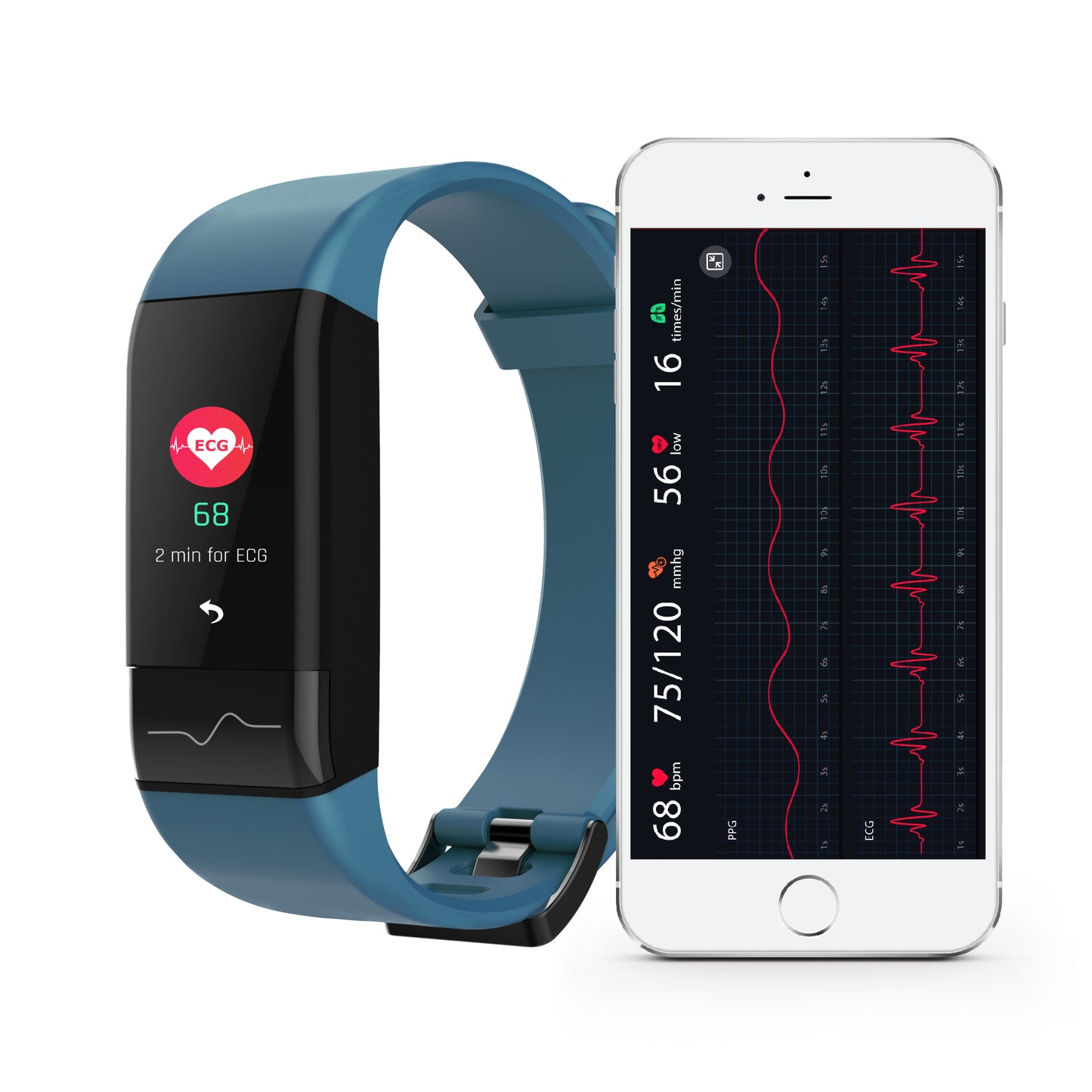 Top Quality ECG Smart Fitness Band Tracker Blood Pressure Watch