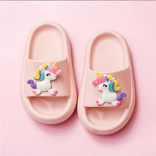 2023 Kids Slippers Cartoon Children Unicorn Slippers Baby Bathroom Sandals Kids