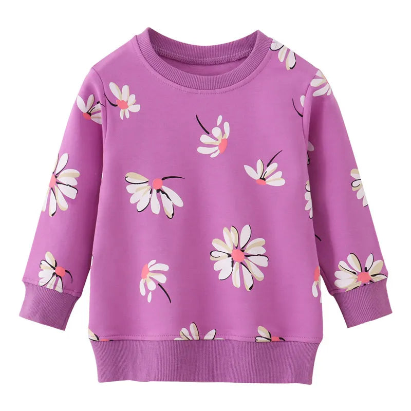 Jumping Meters New Arrival Girls Purple Sweatshirts Autumn Spring Kids Clothing