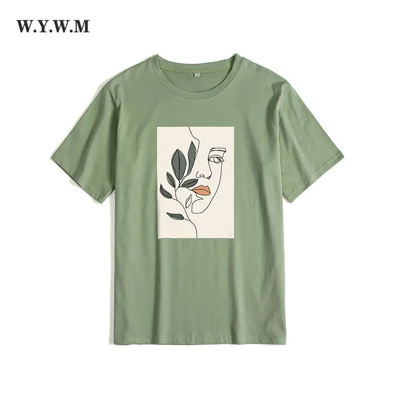 WYWM Summer Casual Harajuku Woman Tshirts