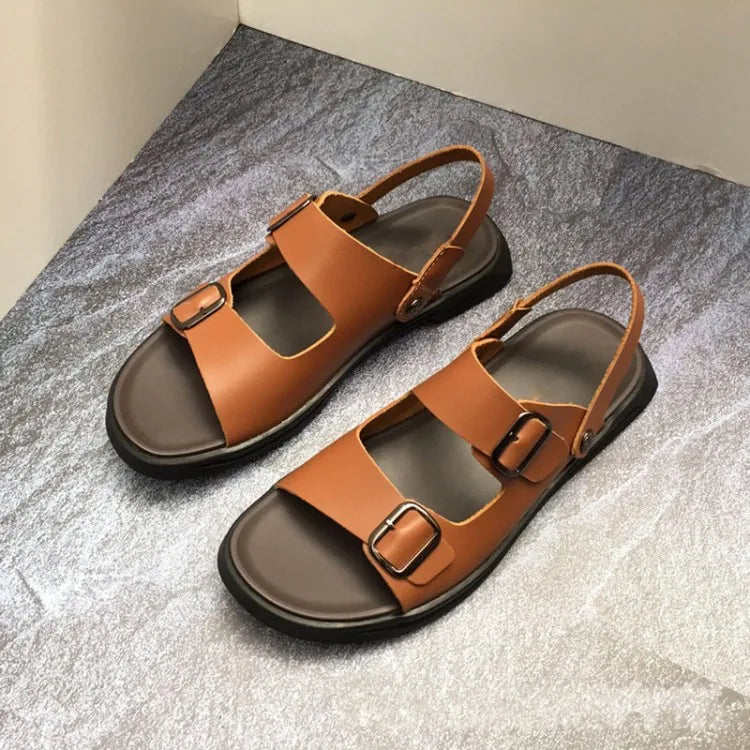 Summer Mens Cowhide Genuine Leather Sandals