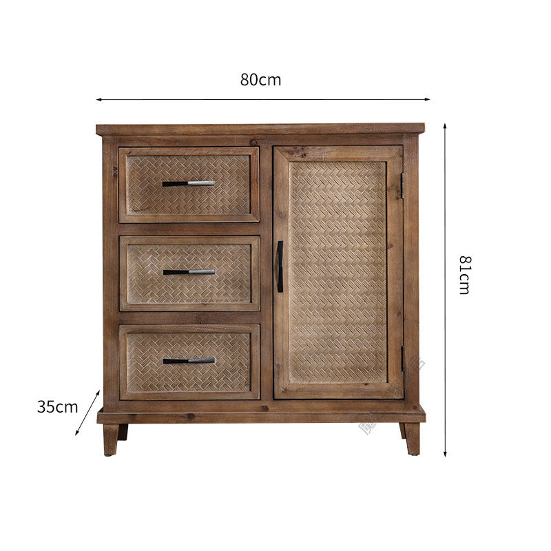 Antique Finishing Cabinets Wood Combined Multifunctional Bedroom Cabinet