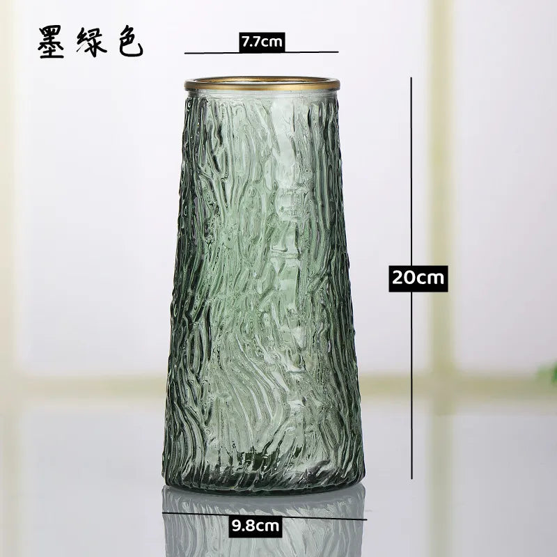 Nordic Simple Glass Vase Hydroponic Green Pineapple Flower Vases for Homes Vase