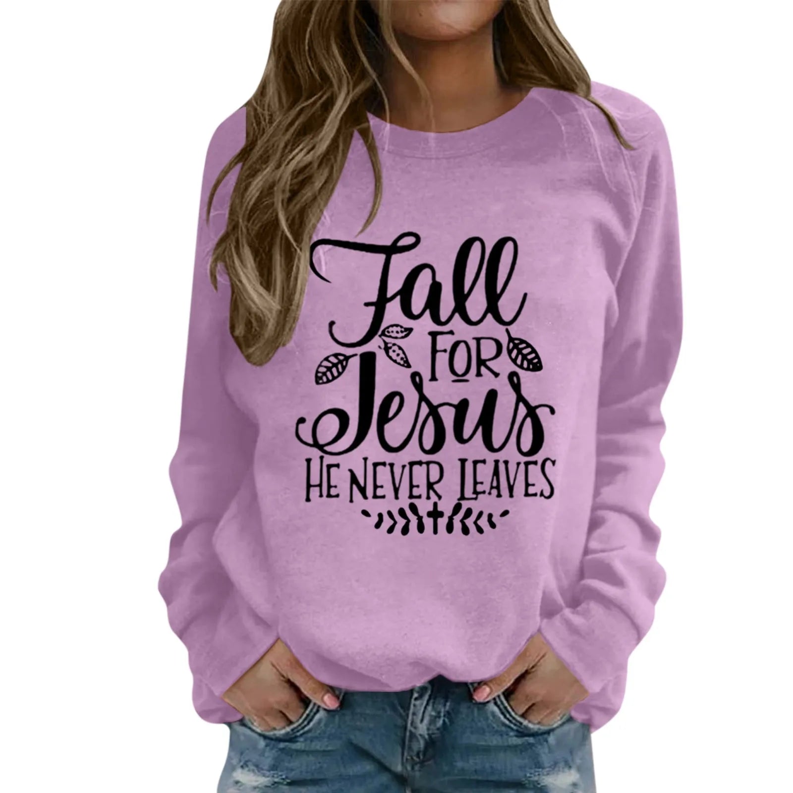 Ladies Pullovers Fashion Letter Printing Sweatshirts Women Round Neck