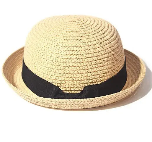 COKK Panama Hat Simple Summer Beach Hat Female Casual Girls