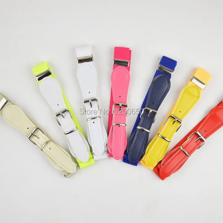 Fashion Children Candy Belt Girls/Boys Elastic Waist Belt Kids Pu Leather High