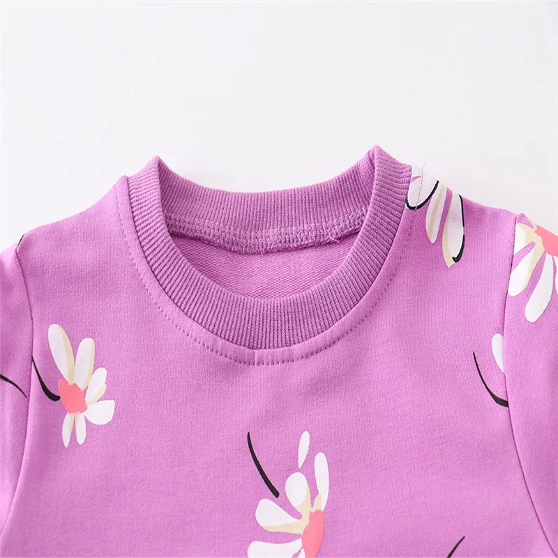 Jumping Meters New Arrival Girls Purple Sweatshirts Autumn Spring Kids Clothing