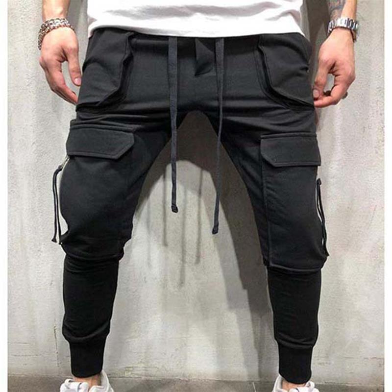 QC Custom High Quality Plain Skinny Cargo Joggers Pants Drawstring Oversized