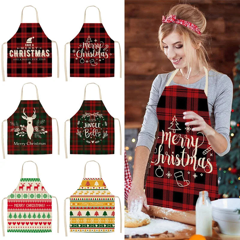 Linen Merry Christmas Apron Christmas Decorations for Home