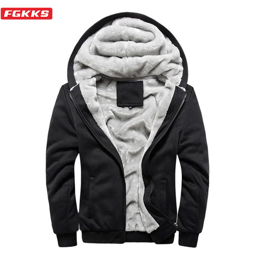 FGKKS Fashion Brand Sweatshirts Mens New Winter Thicken Hoodie Men Hoodies
