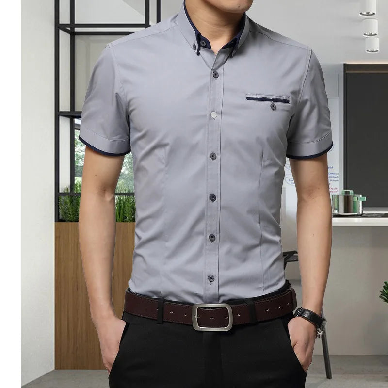 2024 New Arrival Brand Men's Summer Business Shirt Short Sleeves