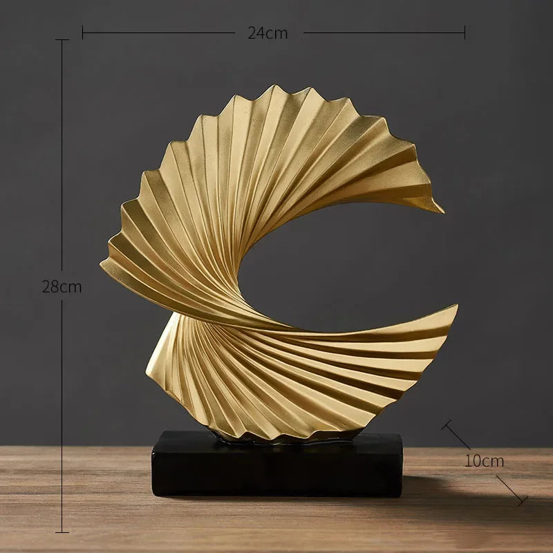 Modern Decor Abstract Sculpture Resin Sculptur Art Golden Statue Decoration