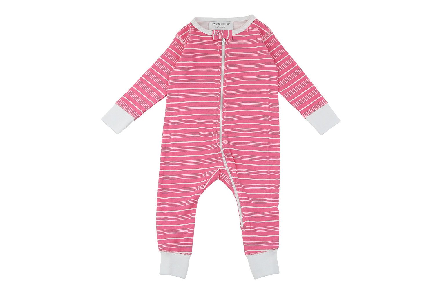 Long Romper in Pink Stripes