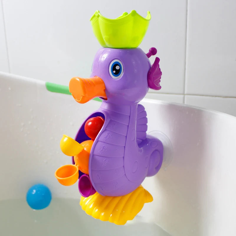 Kids Shower Bath Toys Cute Yellow Duck Waterwheel Elephant Toys Baby Faucet